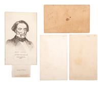 [CIVIL WAR] -- [DAVIS, Jefferson (1808-1889)]. A metamorphic card and 3 CDVs including a scarce jugate vignetted portraits of Davis with Horace Greeley, comprising: