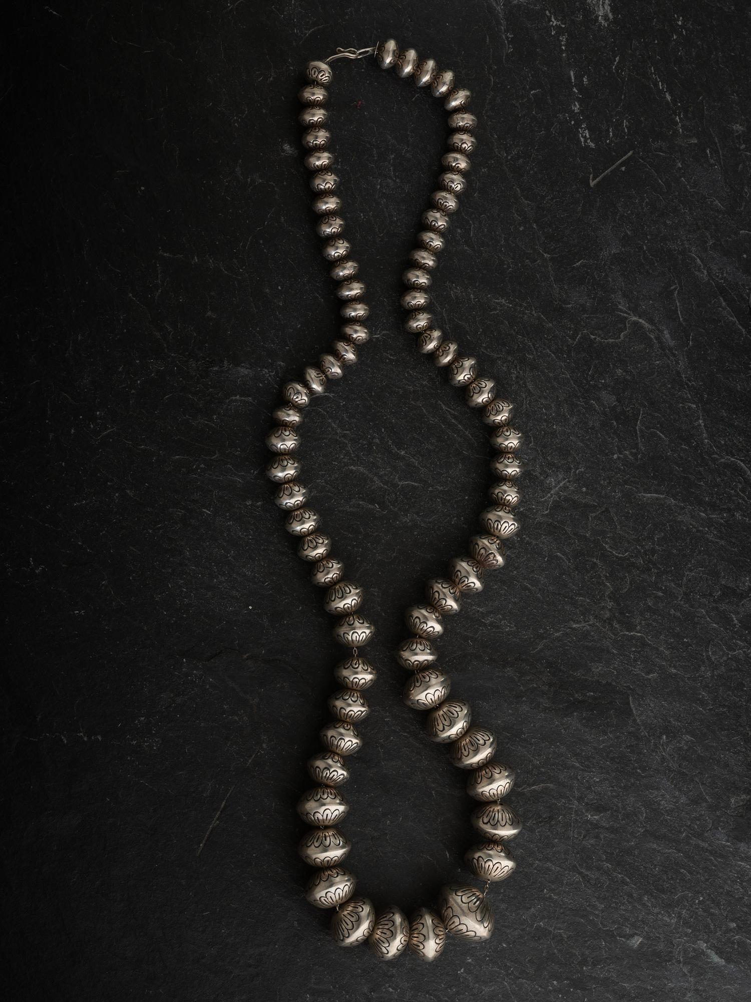 Graduated and Stamped Navajo Pearls