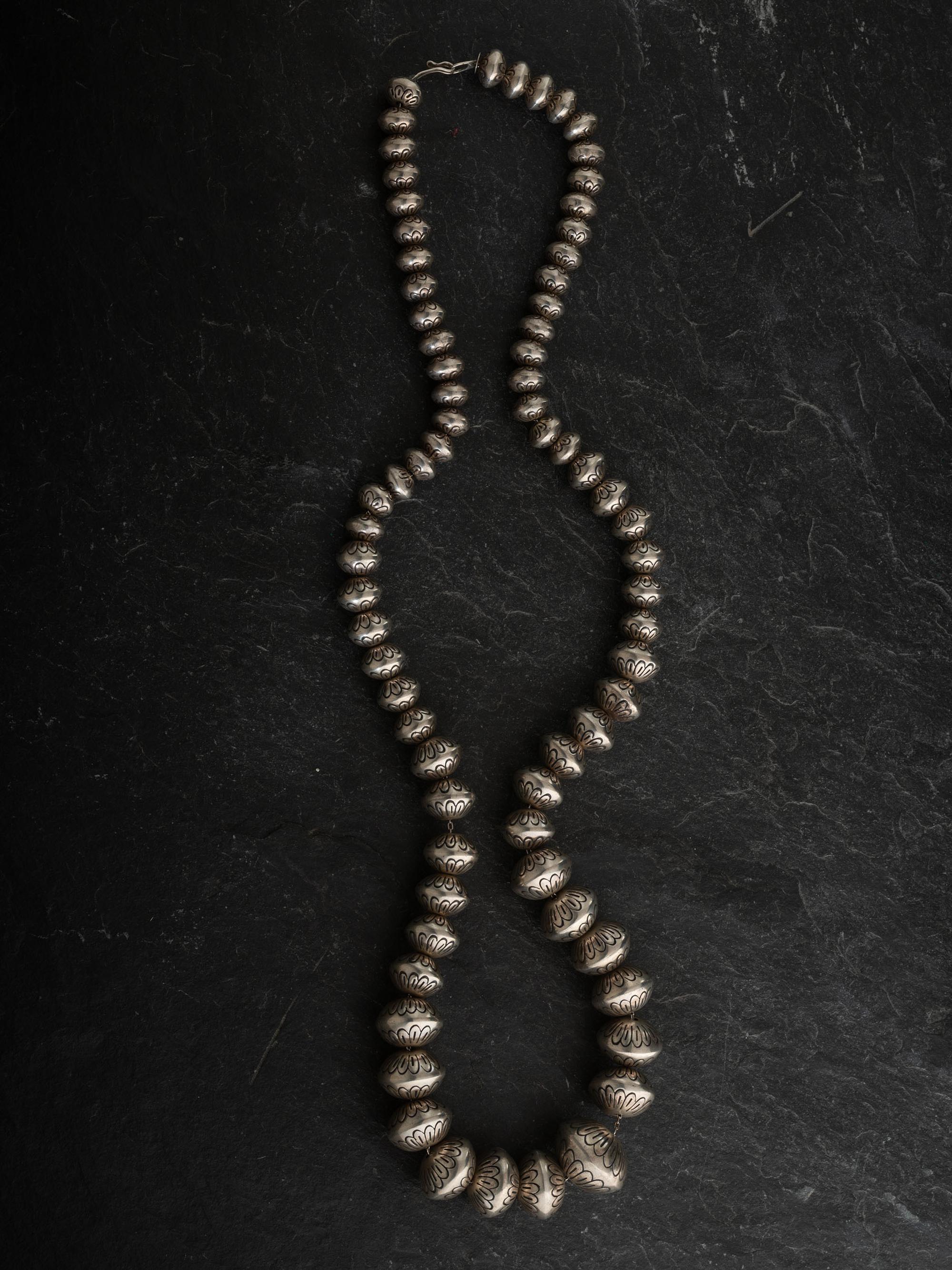Graduated and Stamped Navajo Pearls