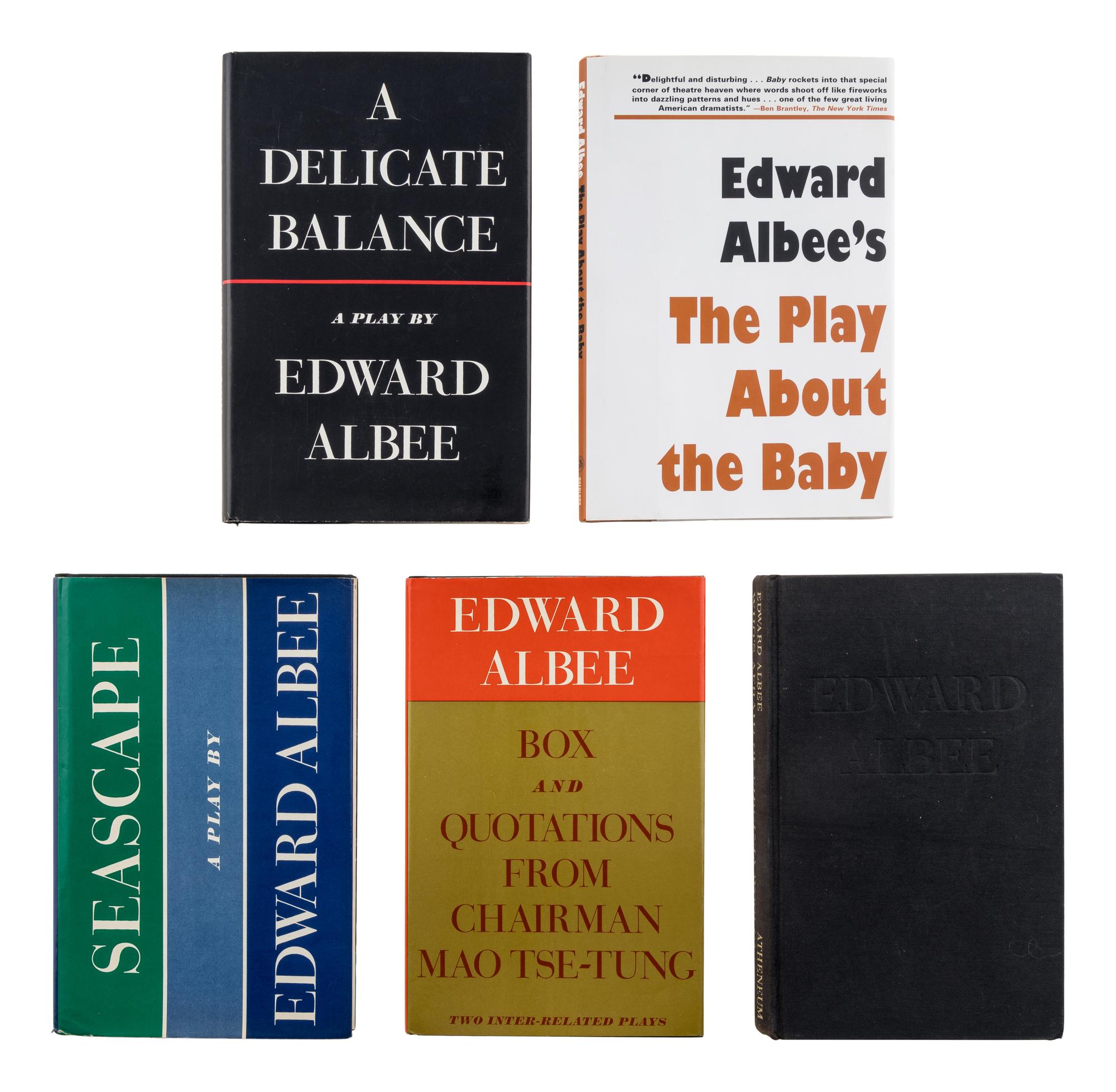 ALBEE, Edward (1928-2016). A group of 5 works by Albee, ALL FIRST EDITIONS, MANY SIGNED, comprising: