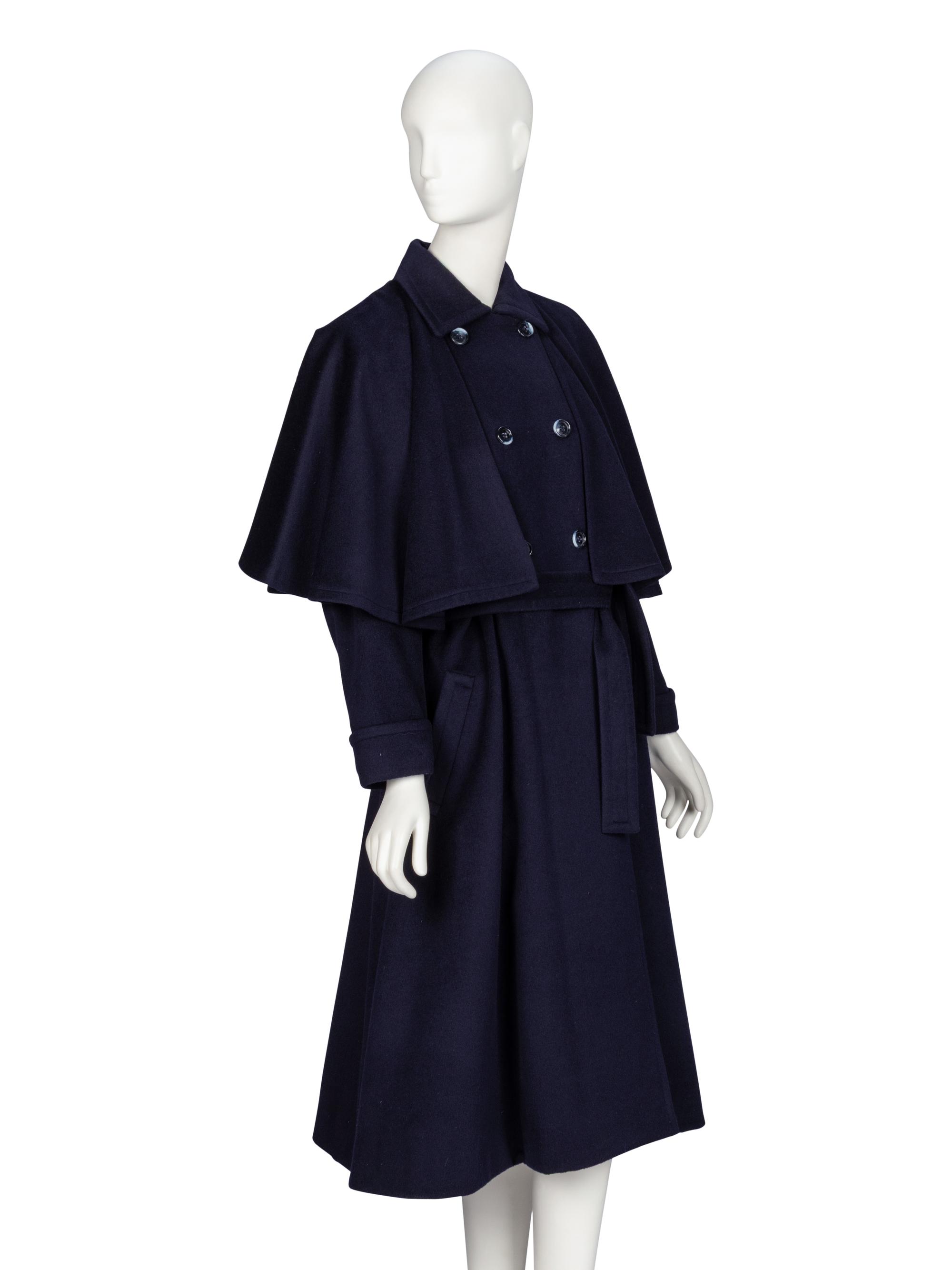 Yves Saint Laurent Rive Gauche, Wool Coat with Capelet