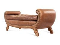 A Regency Style Leather Upholstered Bench