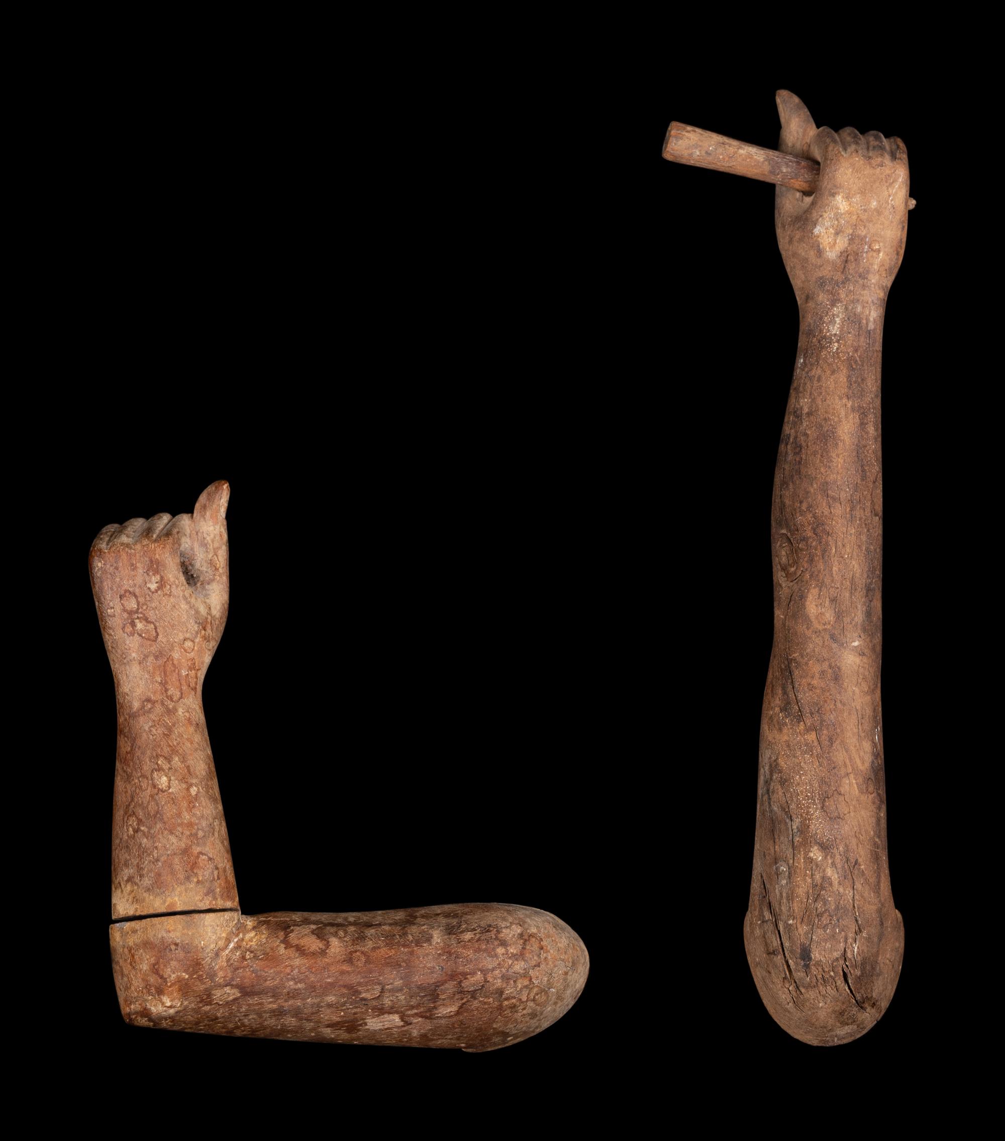 Two Egyptian Wood Arms
