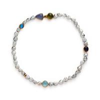 CULTURED BAROQUE PEARL AND MULTIGEM NECKLACE