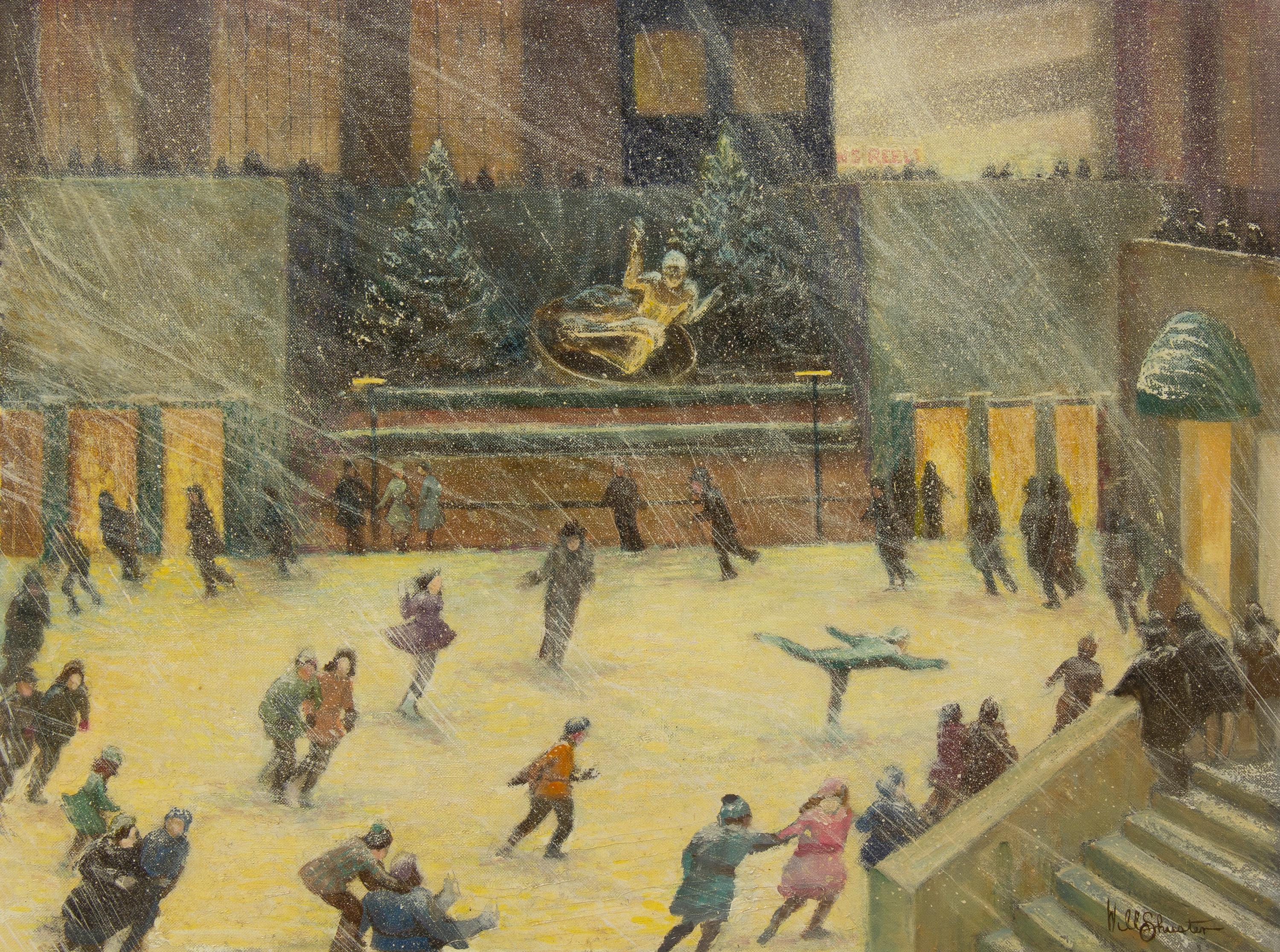 Will Shuster, (American, 1893-1969), The Ice Rink at Rockefeller Center