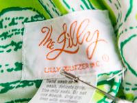 A Lilly Pulitzer Green and White Floor Length Caftan, Size S.