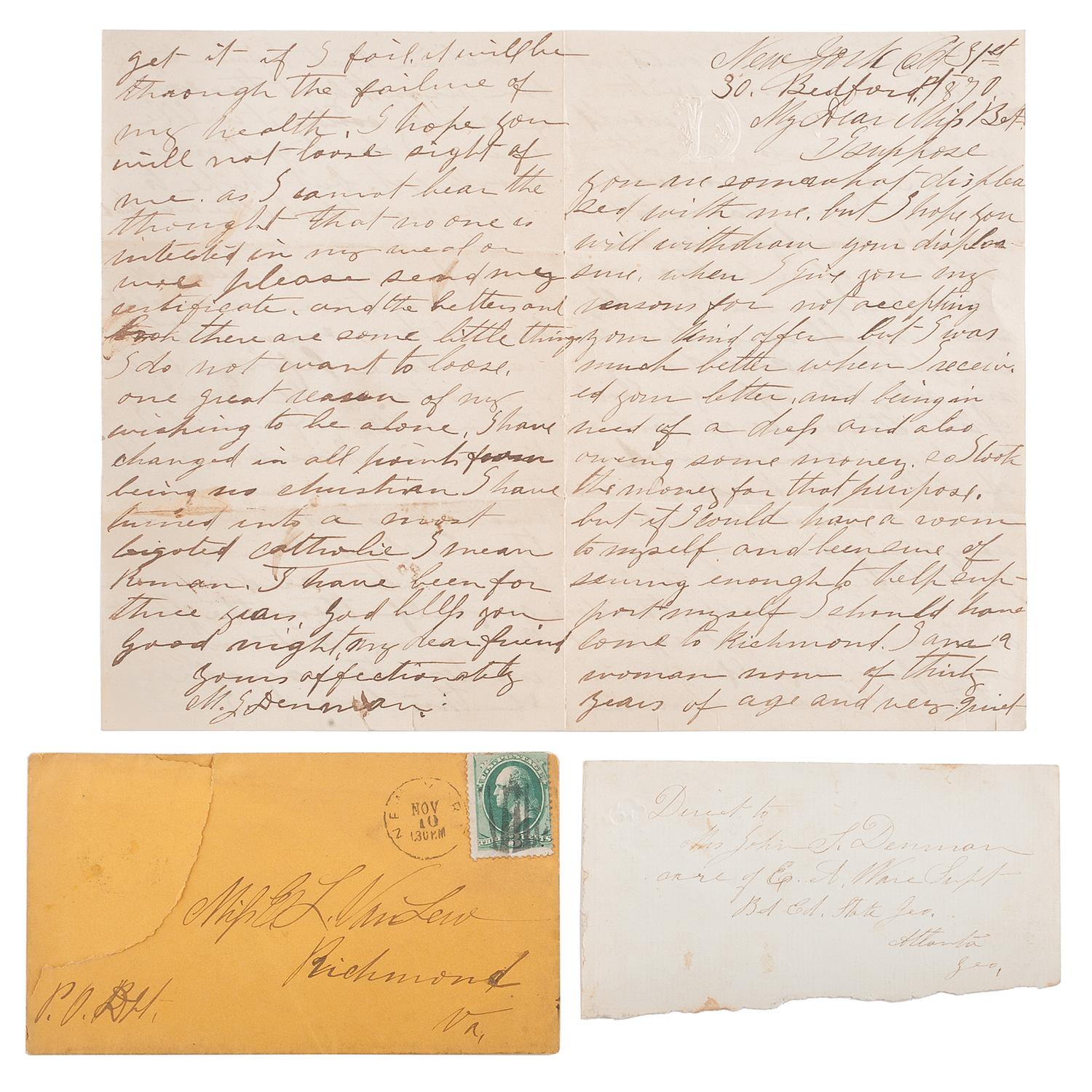 Van Lew Family Archive, Incl. Letters from Civil War Spymaster Elizabeth Van Lew and Slave-Turned-Spy Mary Bowser
