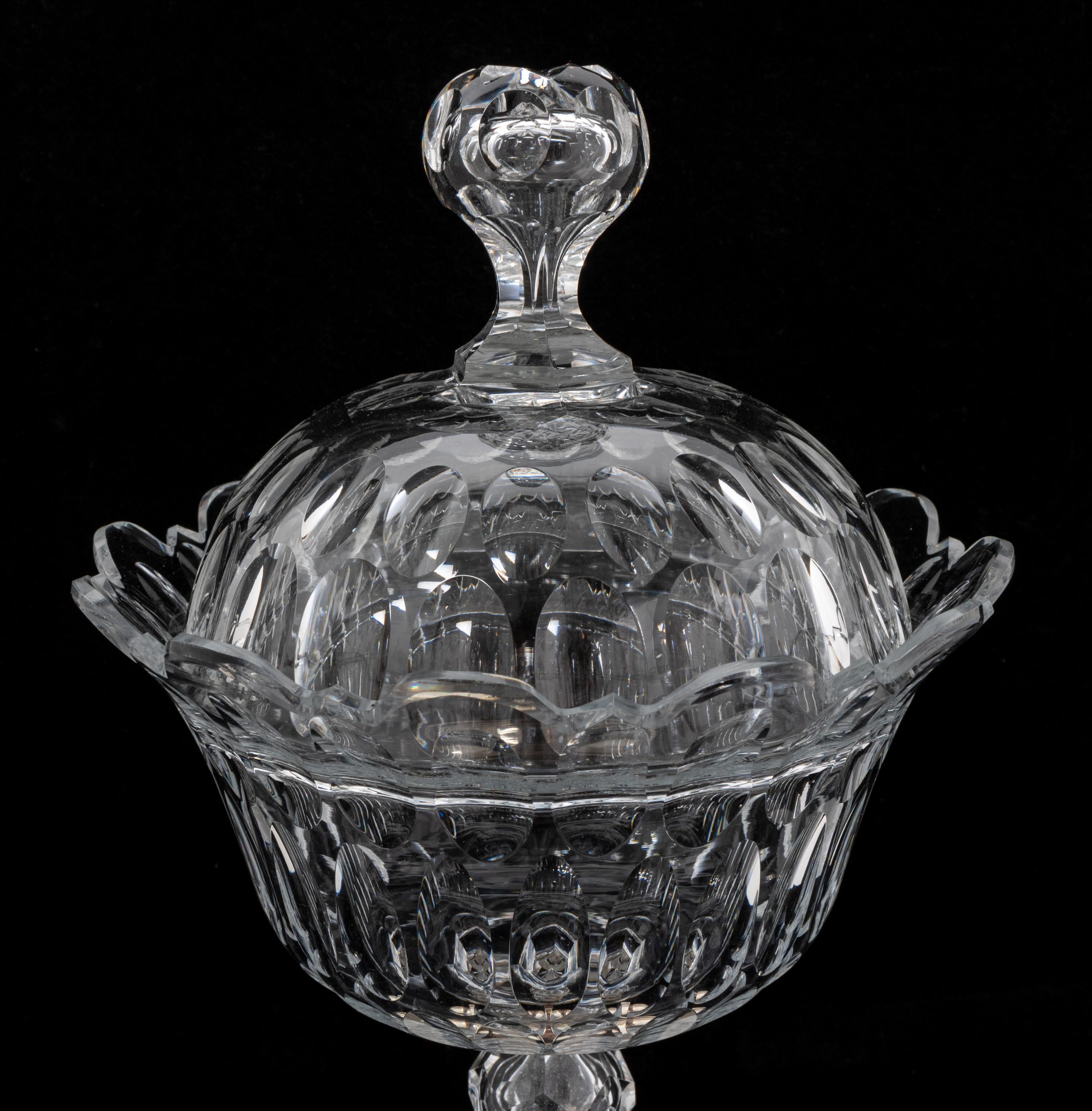 A Pair of Dutch Cut Glass and Silver Mounted Covered Bowls