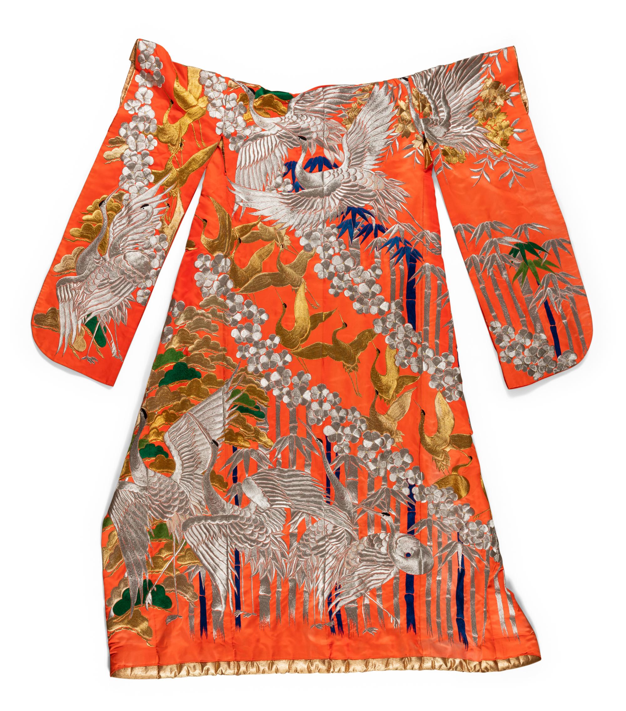 A Japanese Embroidered Silk Robe