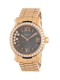 CHOPARD, REF. 4808 18K ROSE GOLD AND DIAMOND 'HAPPY SPORT' WATCH, BOX