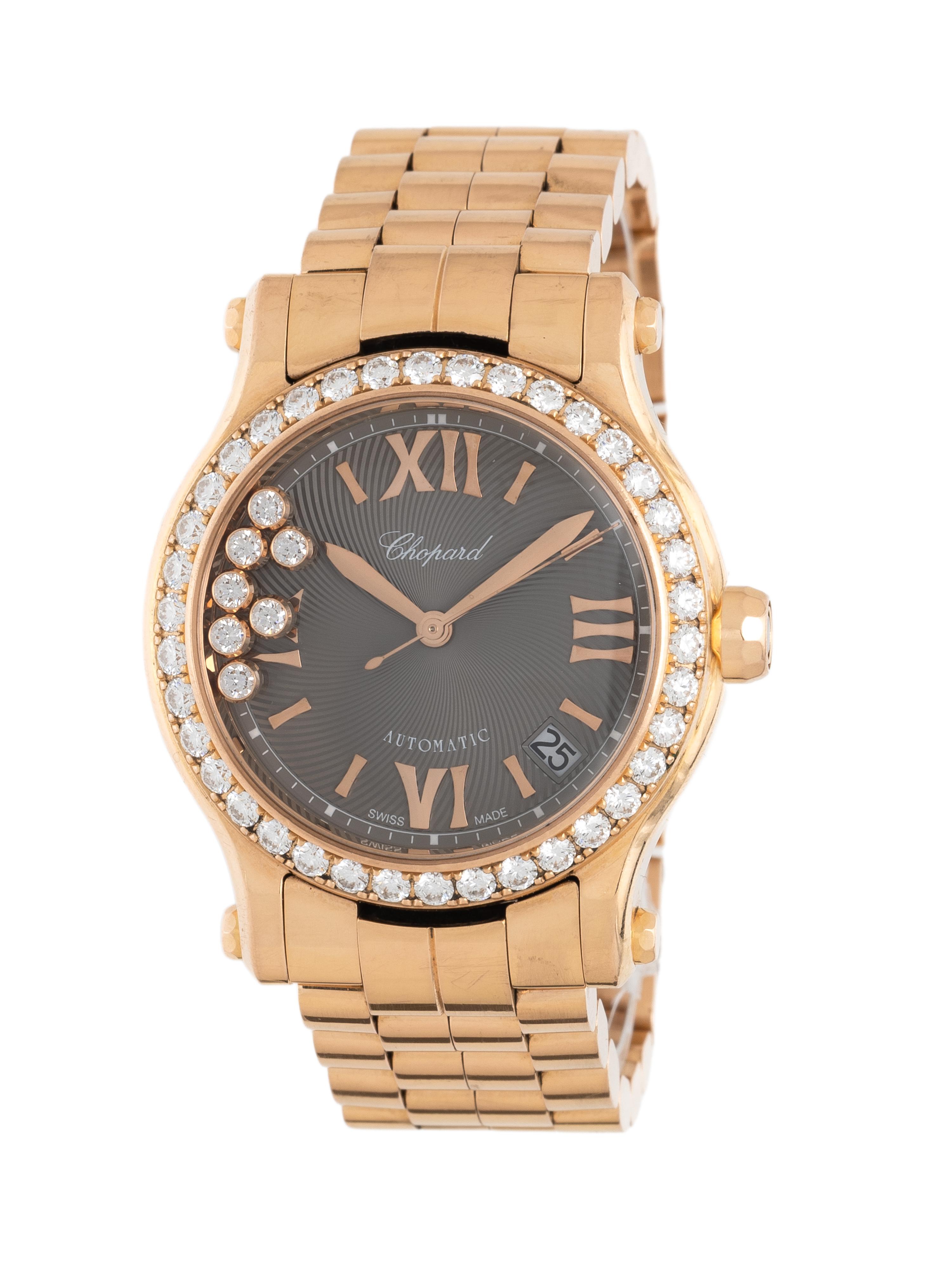 CHOPARD, REF. 4808 18K ROSE GOLD AND DIAMOND 'HAPPY SPORT' WATCH, BOX