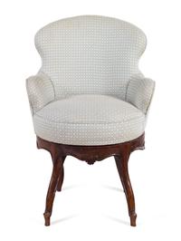 A Louis XV Walnut Bergère de Bureau