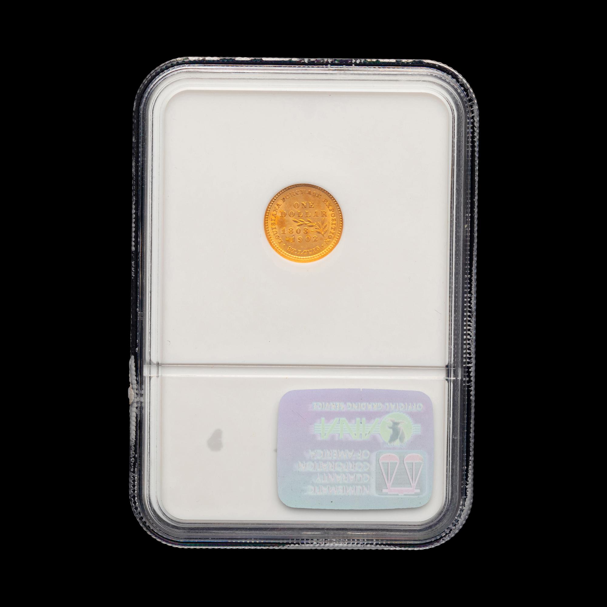 A 1903 Thomas Jefferson-Louisiana Purchase Commemorative $1 Gold Coin [NGC MS62]