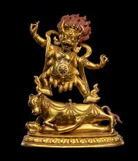 A Chinese Gilt Bronze Figure of Yama