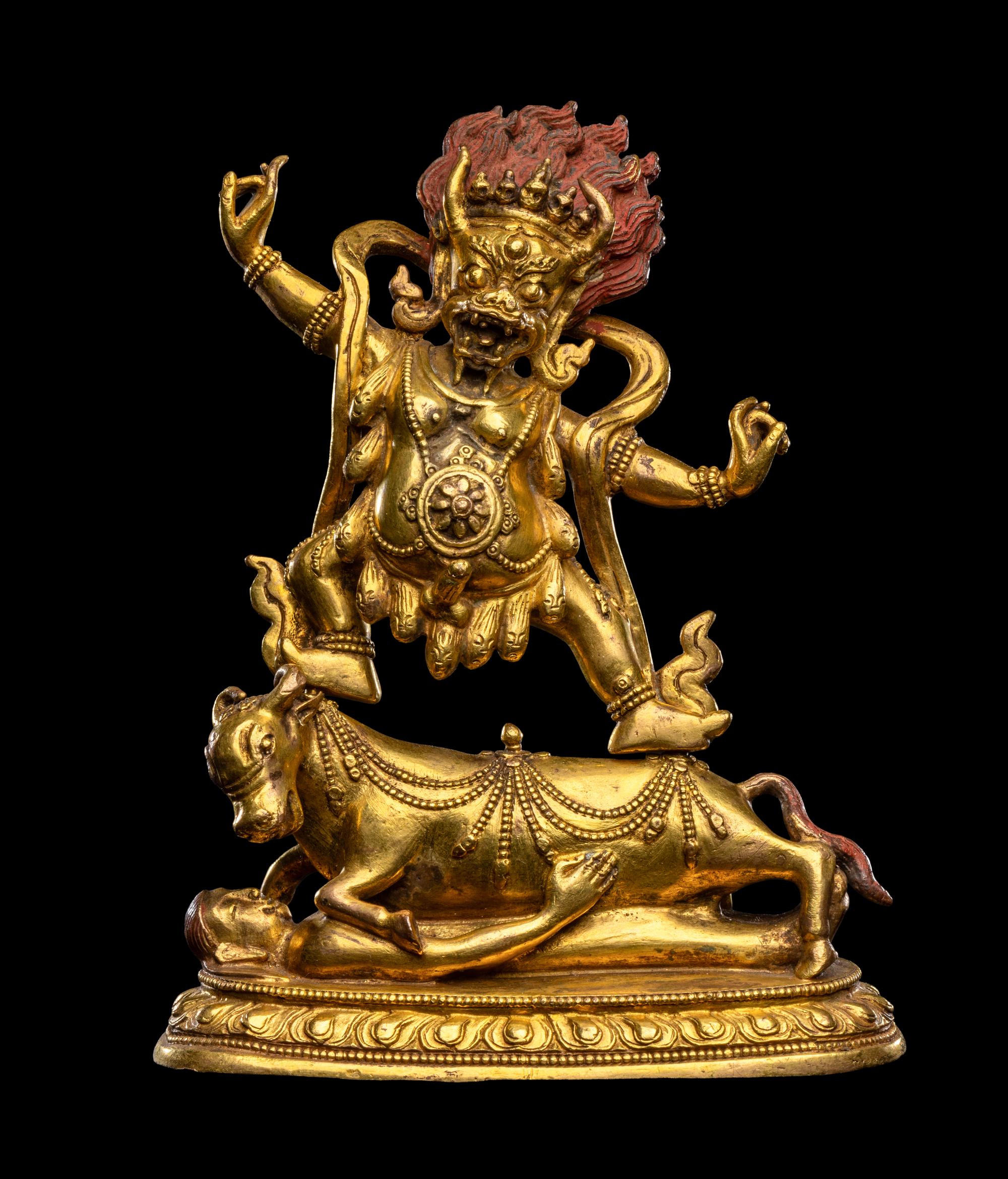 A Chinese Gilt Bronze Figure of Yama