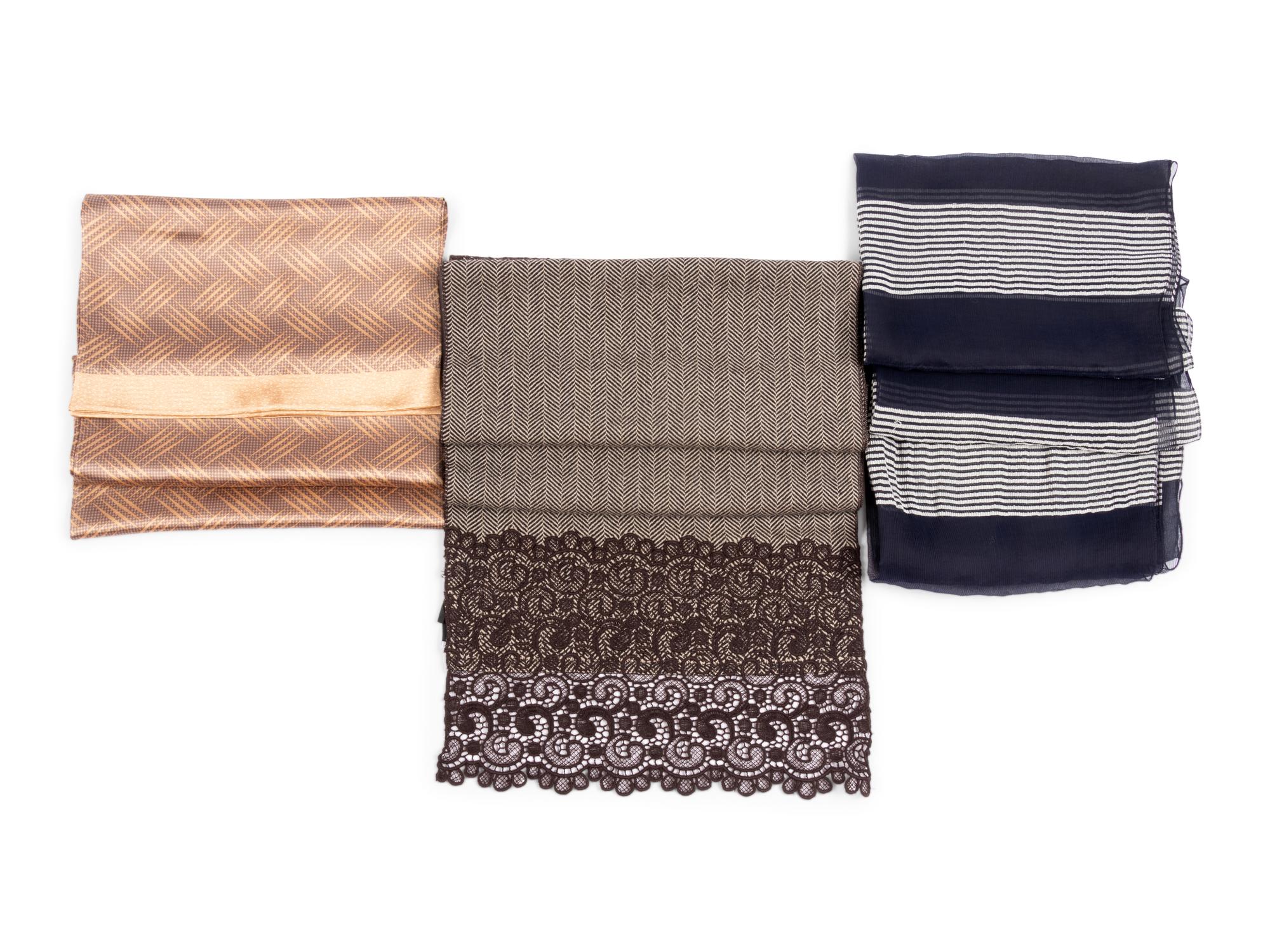 Collection of Twelve Scarves; Ten Armani, One Etro, One Gianfranco Ferre, 1990-2010s