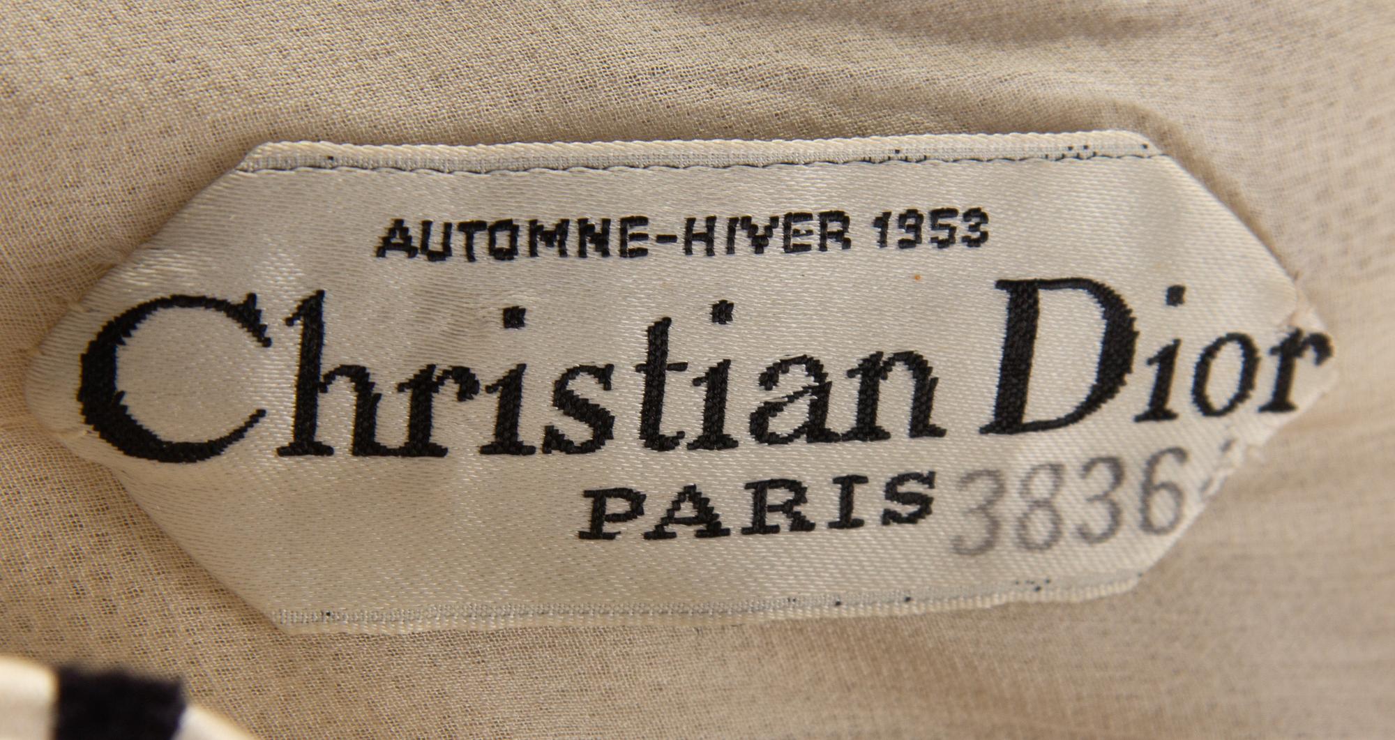 A Christian Dior Black and White Silk Strapless "Odette" Gown, No size.