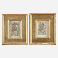 Two Framed Illuminated Manuscript Leaves
