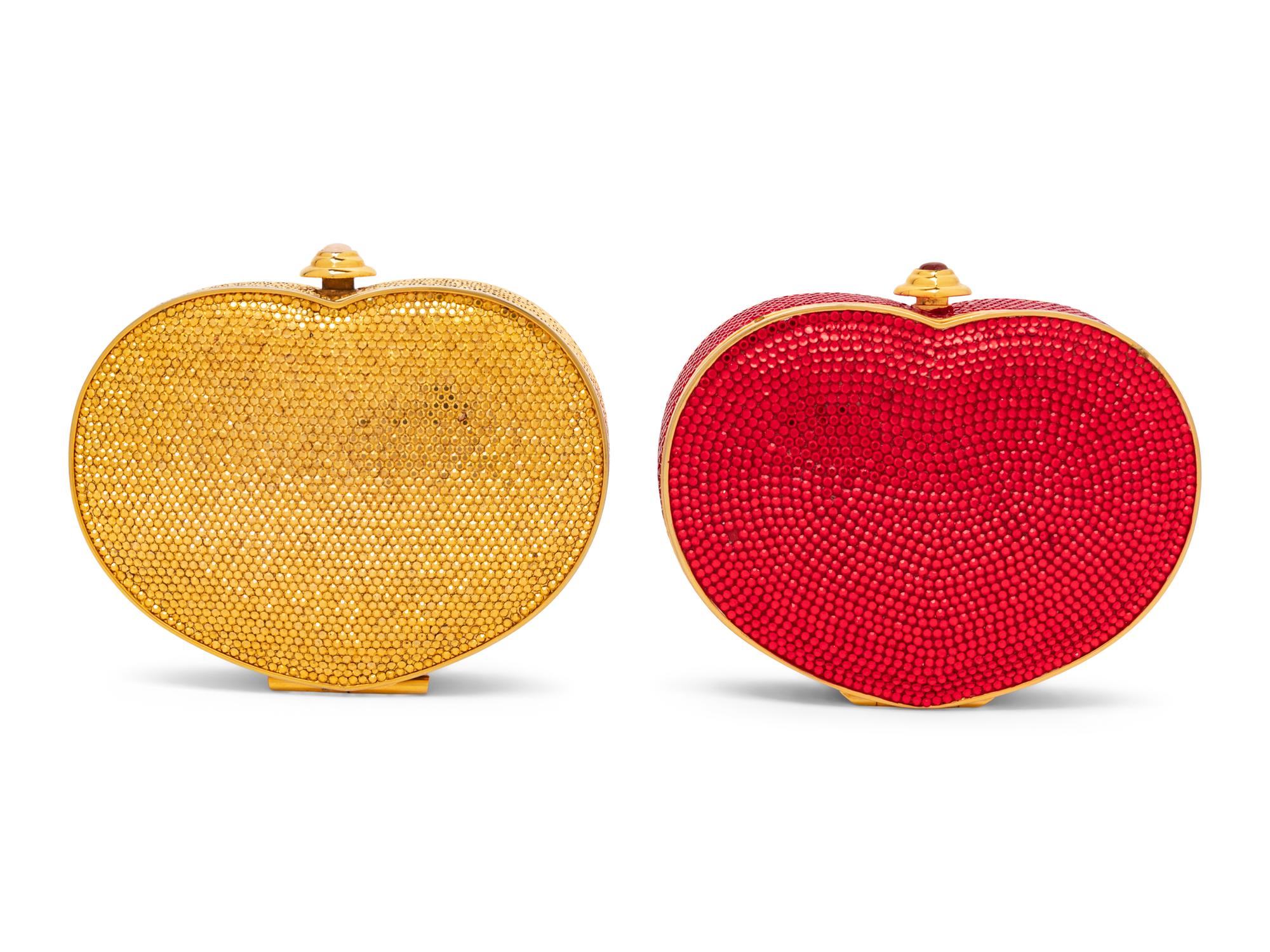 Judith Leiber, Two Heart-Shaped Miniaudières