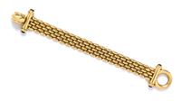 A 14 Karat Yellow Gold and Sapphire Panther Link Bracelet, 28.3 dwts.