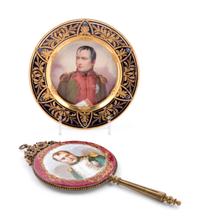 Two Napoleonic Painted and Parcel Gilt Porcelain Articles