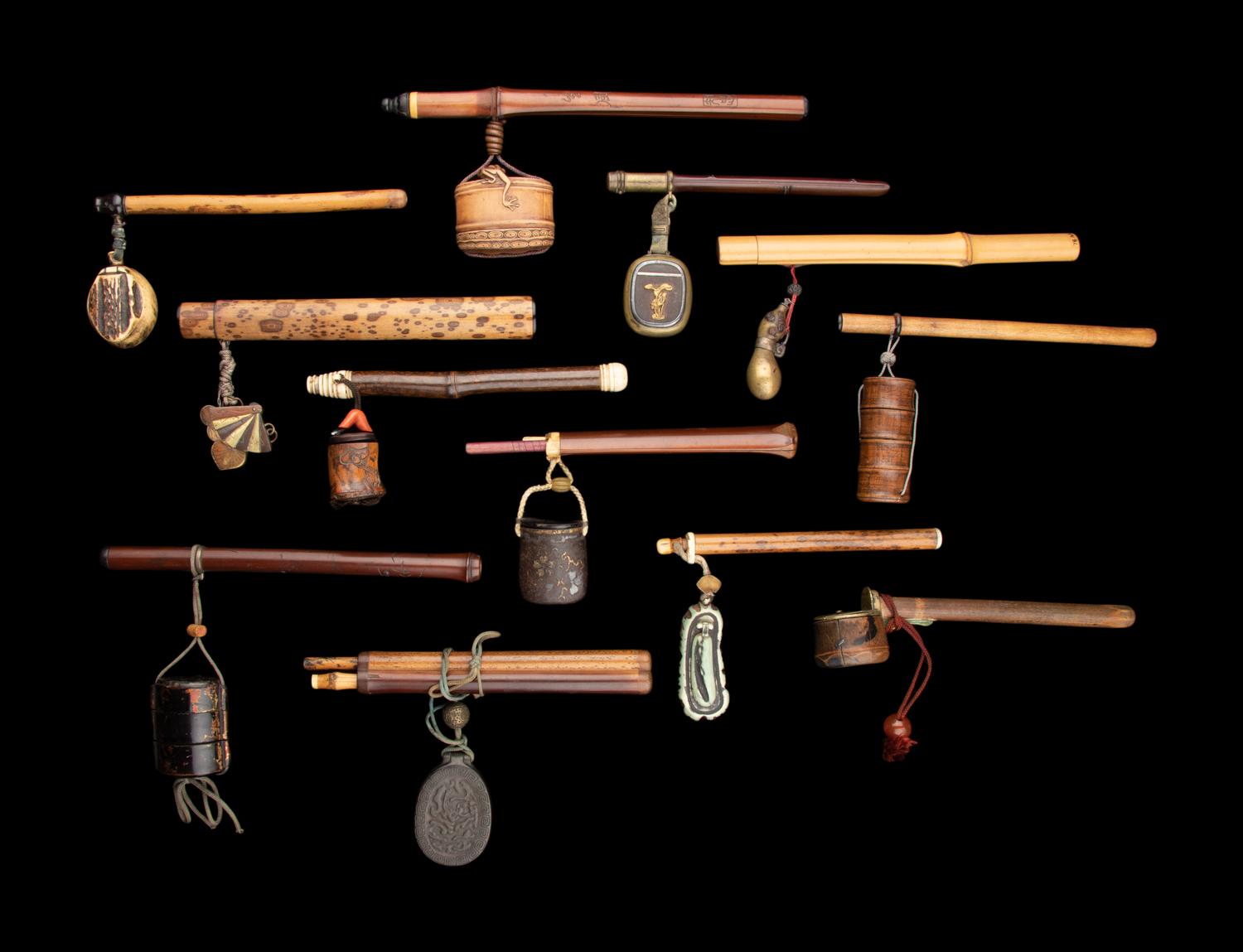 Twelve Japanese Bamboo Portable Writing Sets, Yatate