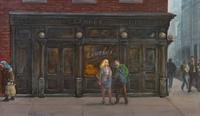 Clyde Singer, (American, 1908-1998), On the Corner at Clarke's, 1980