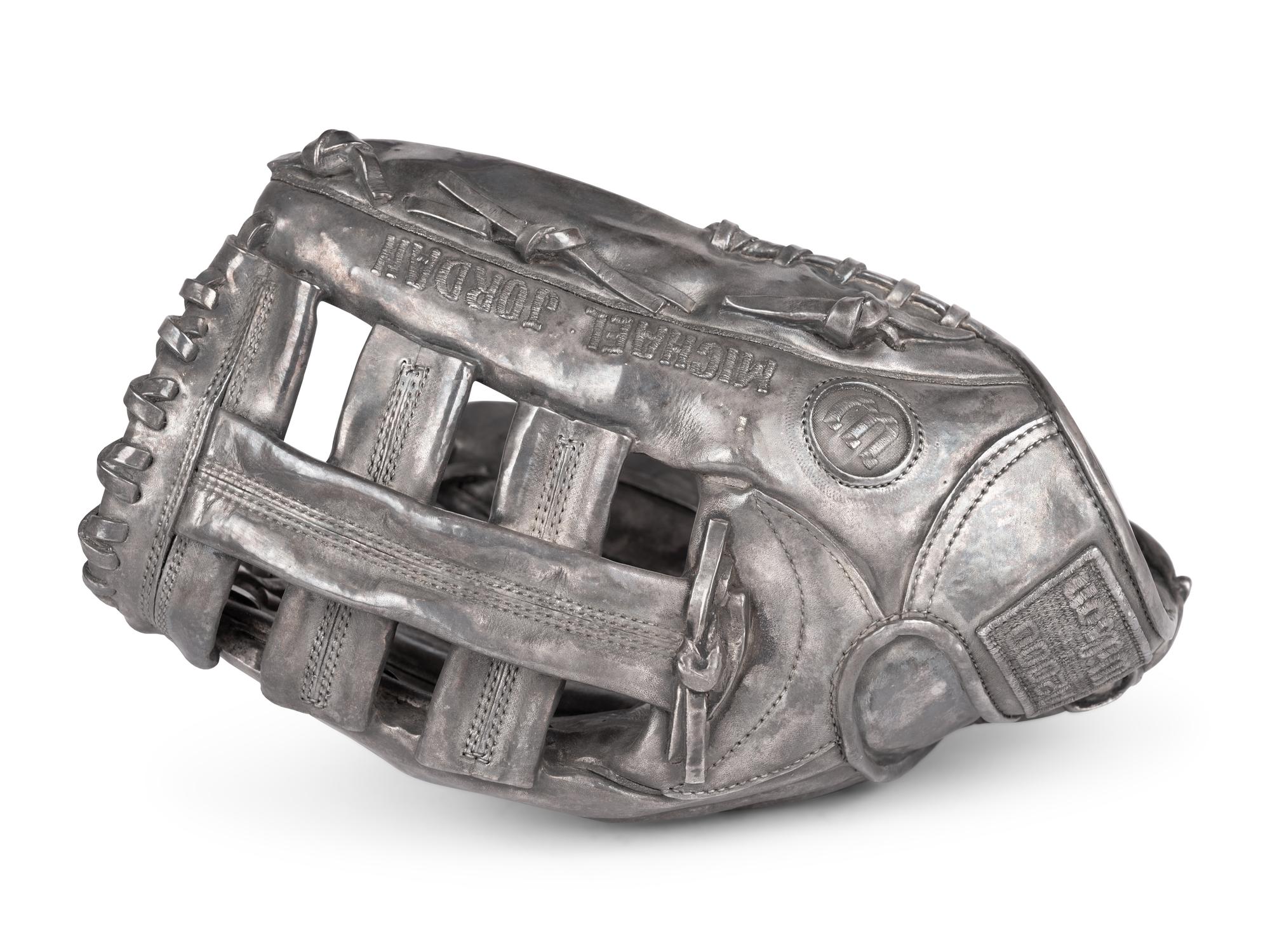 A Wilson A2000 Silver Cast Baseball Glove Crafted for Michael Jordan's 32nd Birthday