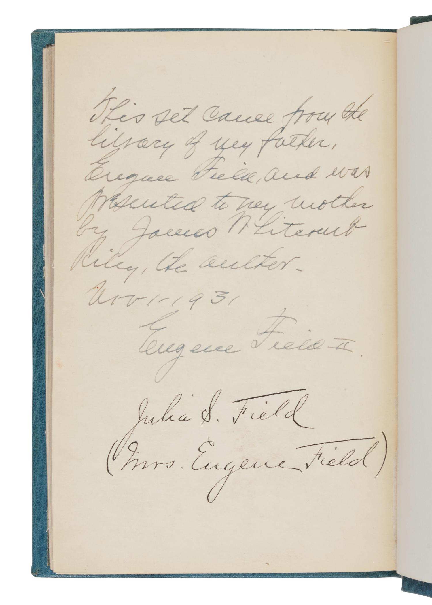 [MONASTERY HILL BINDING]. RILEY, James Whitcomb (1849-1916). The Poems and Prose Sketches of James Whitcomb Riley . New York: Charles Scribner's Sons, 1914.