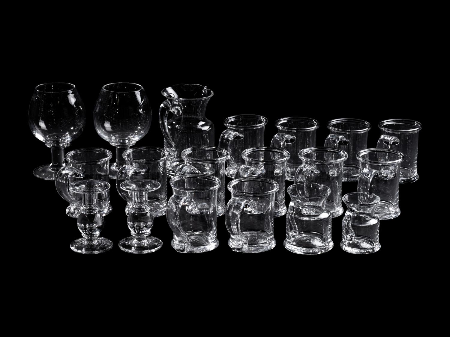 A Group of Simon Pearce Glass Barware