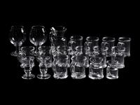 A Group of Simon Pearce Glass Barware
