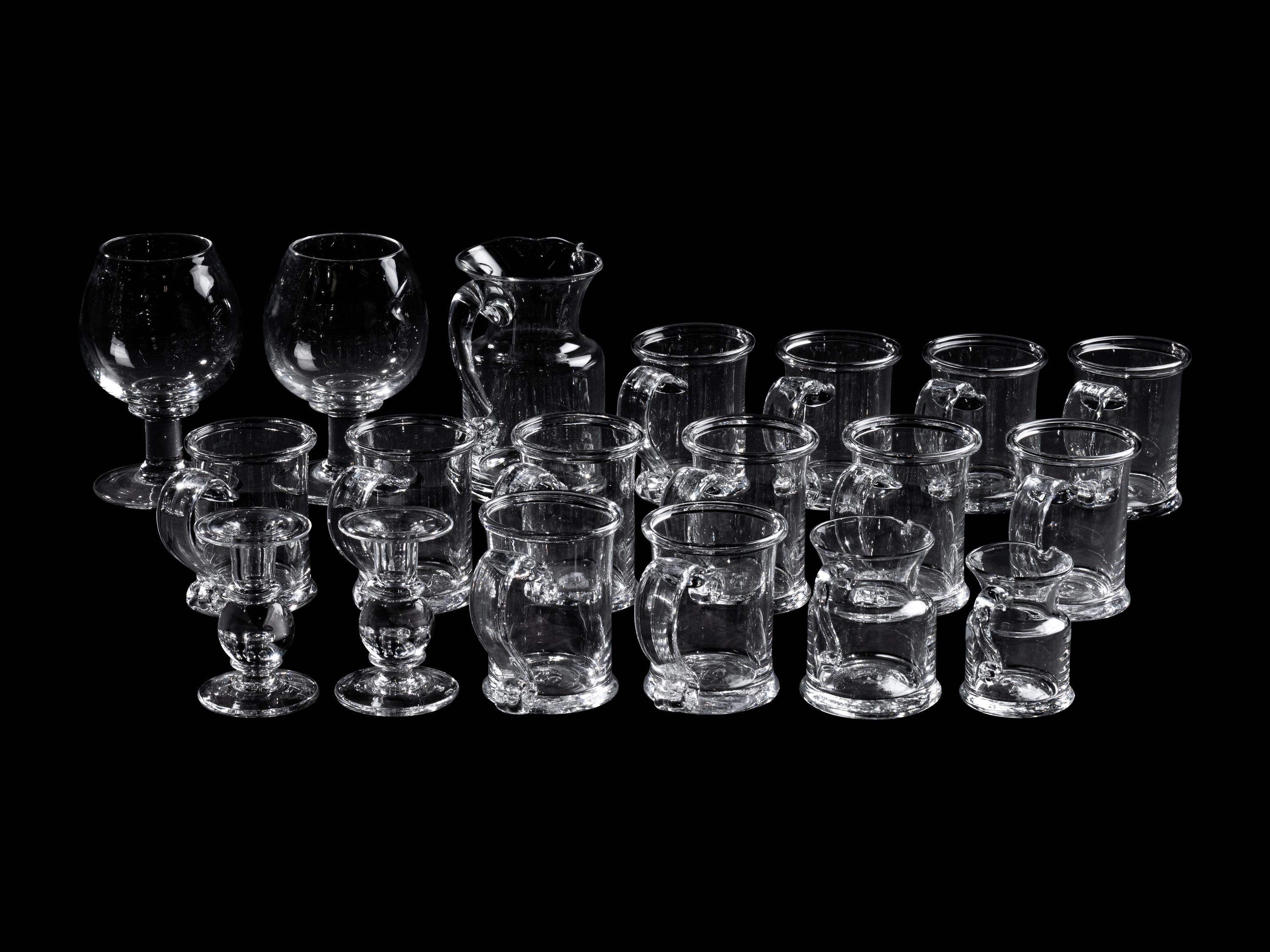 A Group of Simon Pearce Glass Barware