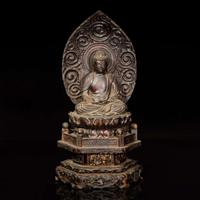 A Japanese lacquered wood figure of Buddha Nyorai 大日如來佛加漆木像 Edo period (1603-1857) ??