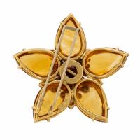 Mish, Citrine, Colored Diamond, and Cultured Pearl Star Brooch
