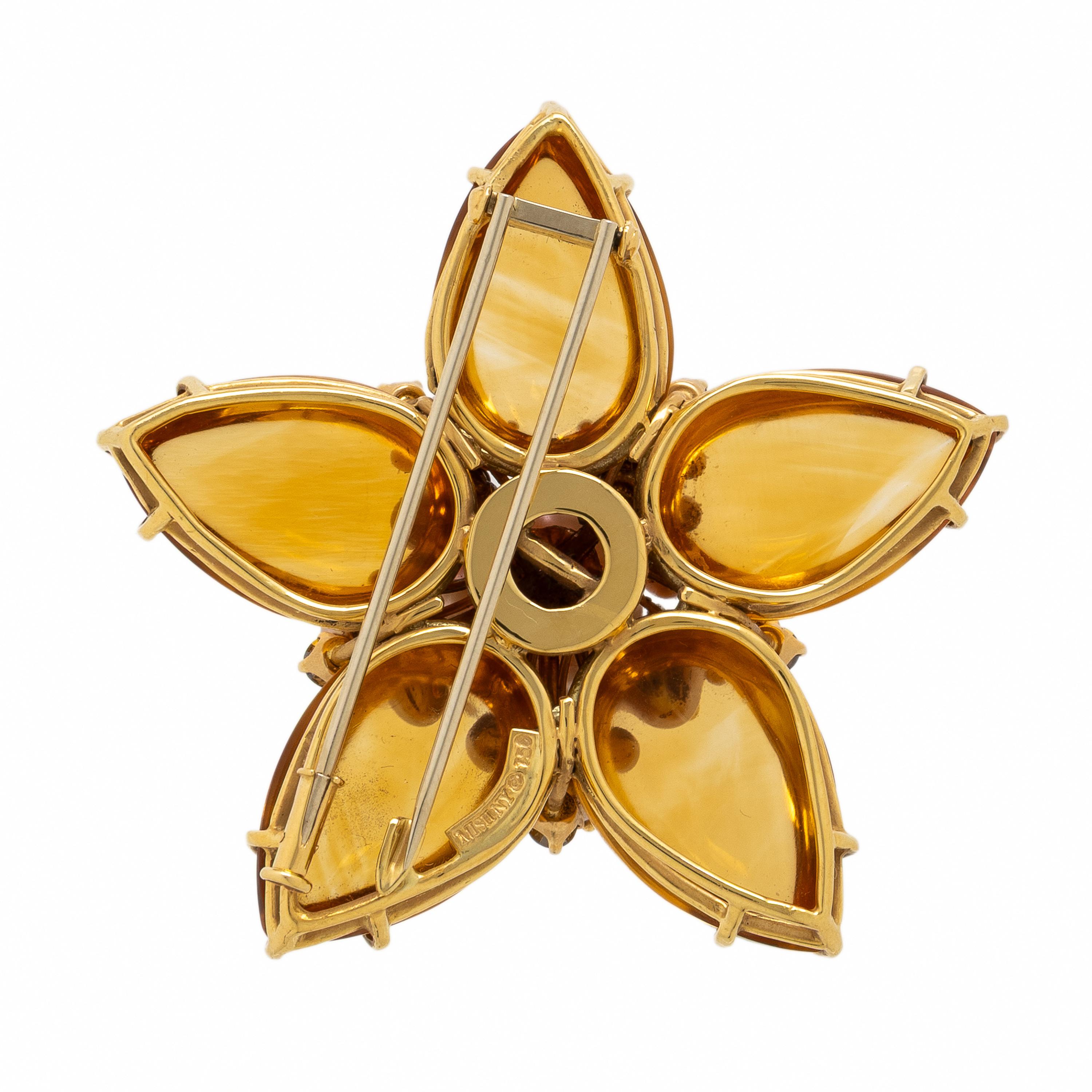 Mish, Citrine, Colored Diamond, and Cultured Pearl Star Brooch