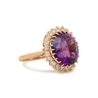 AMETHYST AND DIAMOND RING