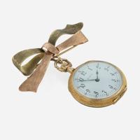 An Open Face Ladies Elgin Pocket Watch with Bow Pin C.1913