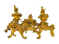 A Louis XV Style Gilt Bronze Inkwell