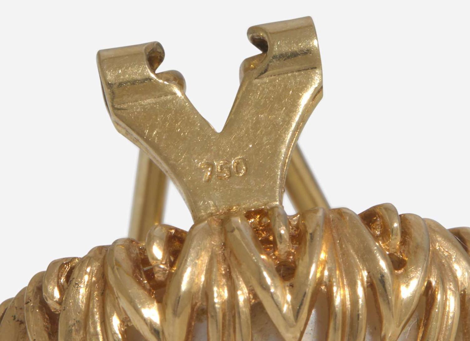 Two Pairs of 18K Yellow Gold Ear Clips
