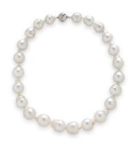 CULTURED PEARL AND DIAMOND NECKLACE