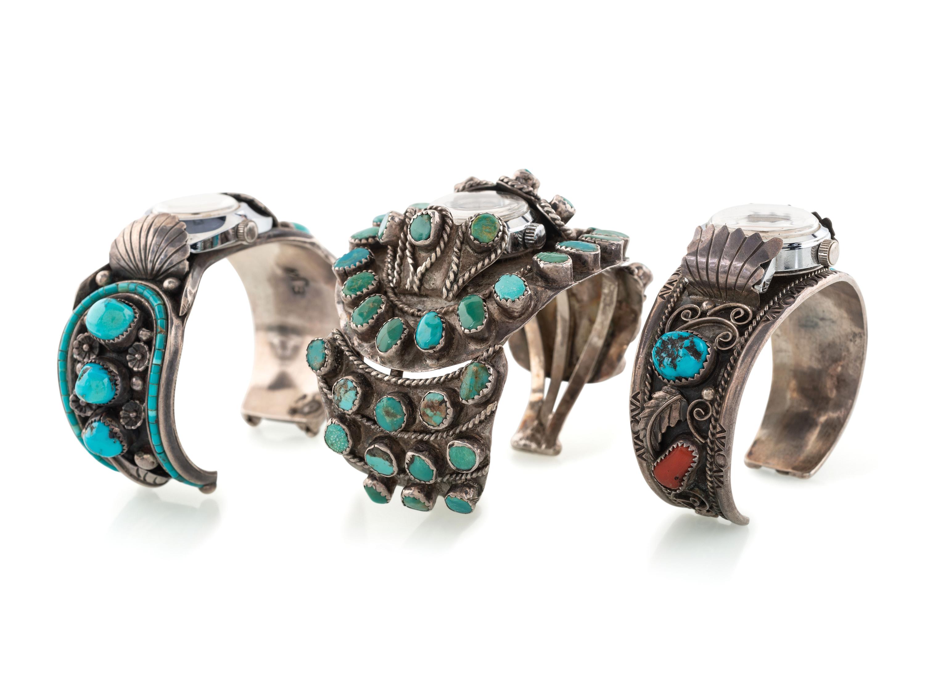 Navajo Silver and Turquoise Watch Bands