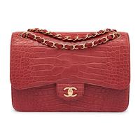 Chanel, Jumbo Classic Double Flap Bag in Burgundy Alligator