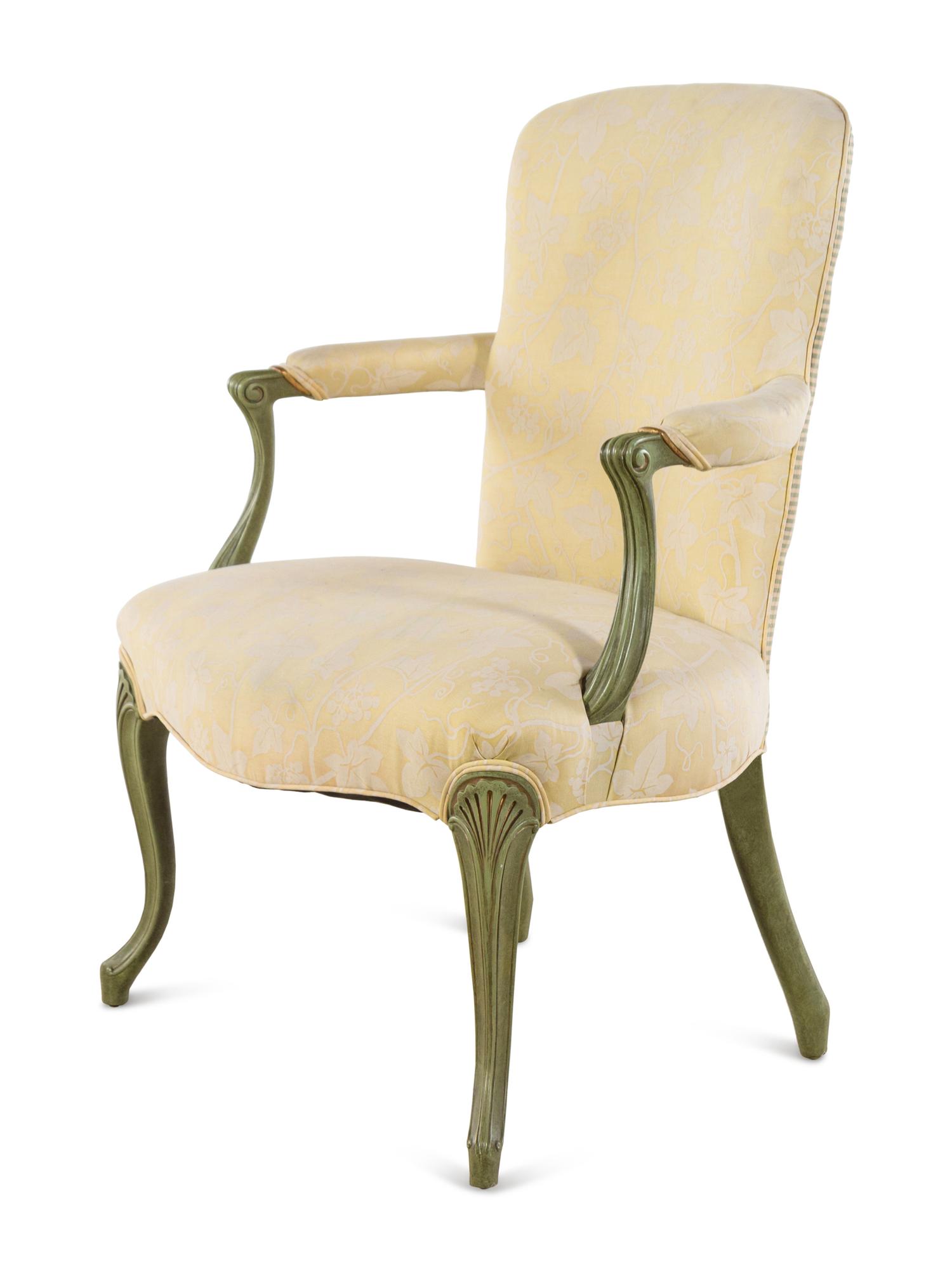 A George III Style Painted Armchair