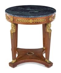 An Empire Style Gilt Bronze Mounted Mahogany Guéridon