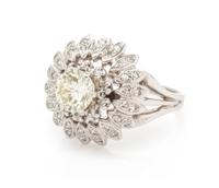 A White Gold and Diamond Ring, 4.60 dwts.