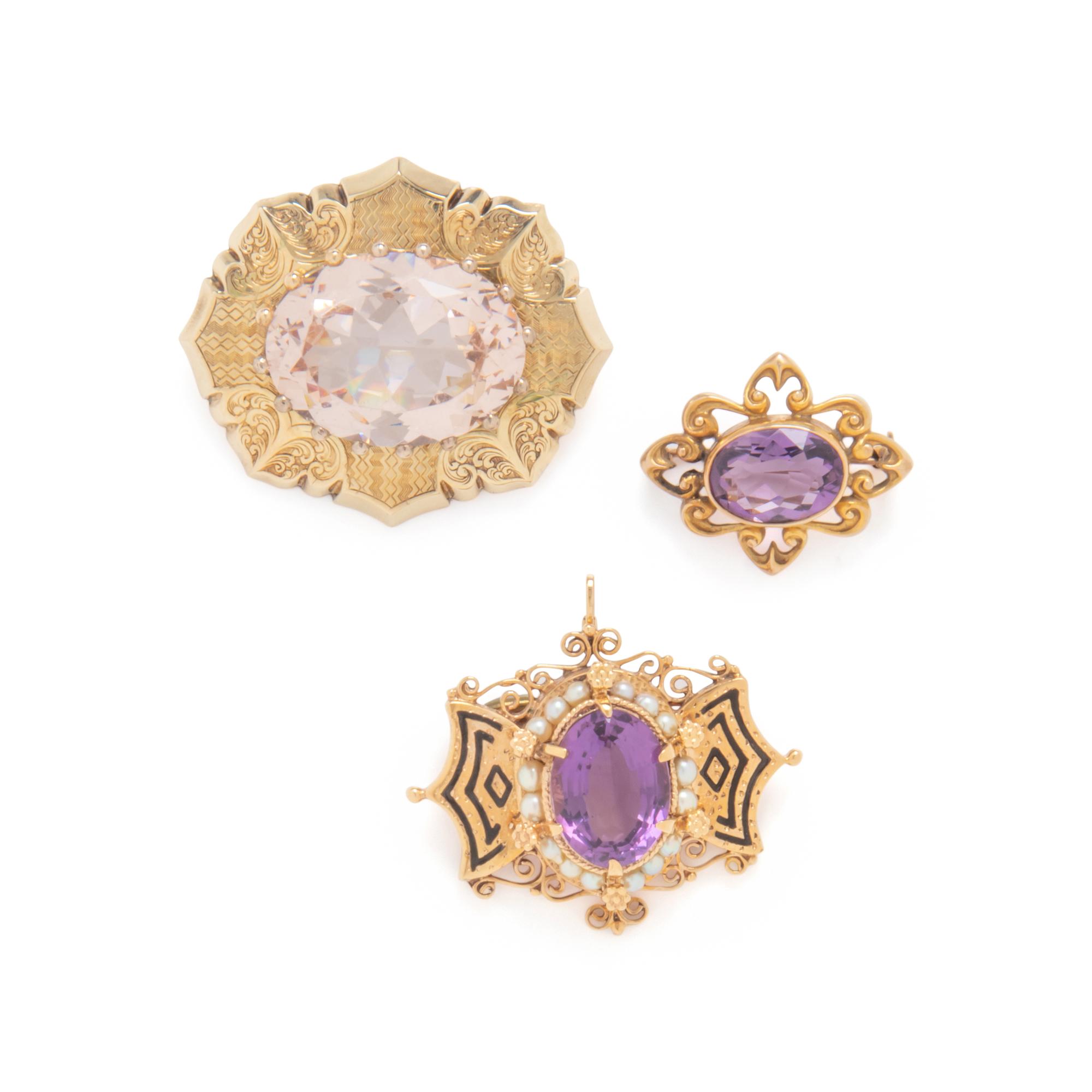 ANTIQUE, COLLECTION OF BROOCHES