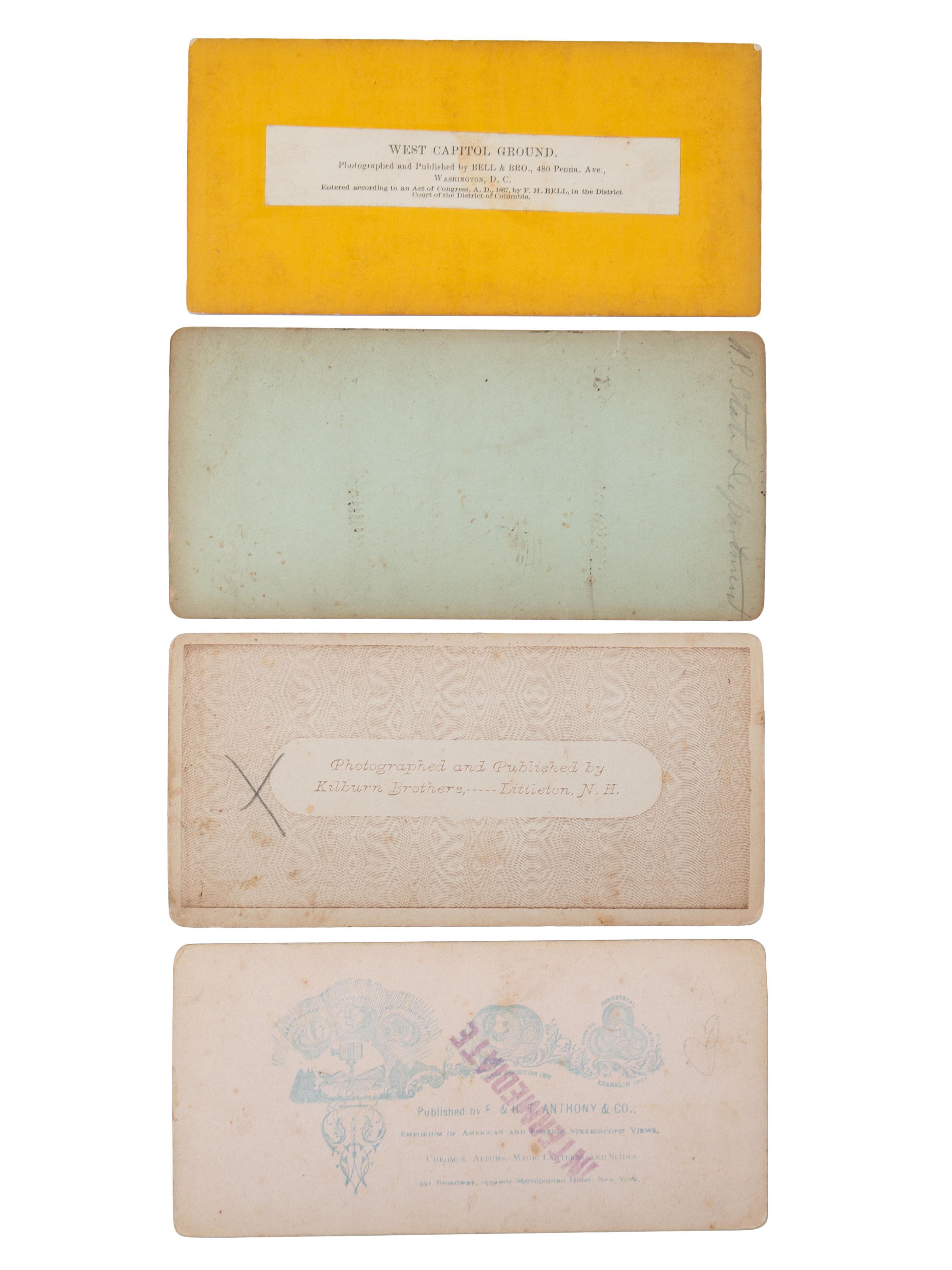 [EARLY PHOTOGRAPHY]. A group of approx. 95 stereoviews highlighted by images of US presidents, views in and around Washington, DC and Mount Vernon, and African American and female subjects.