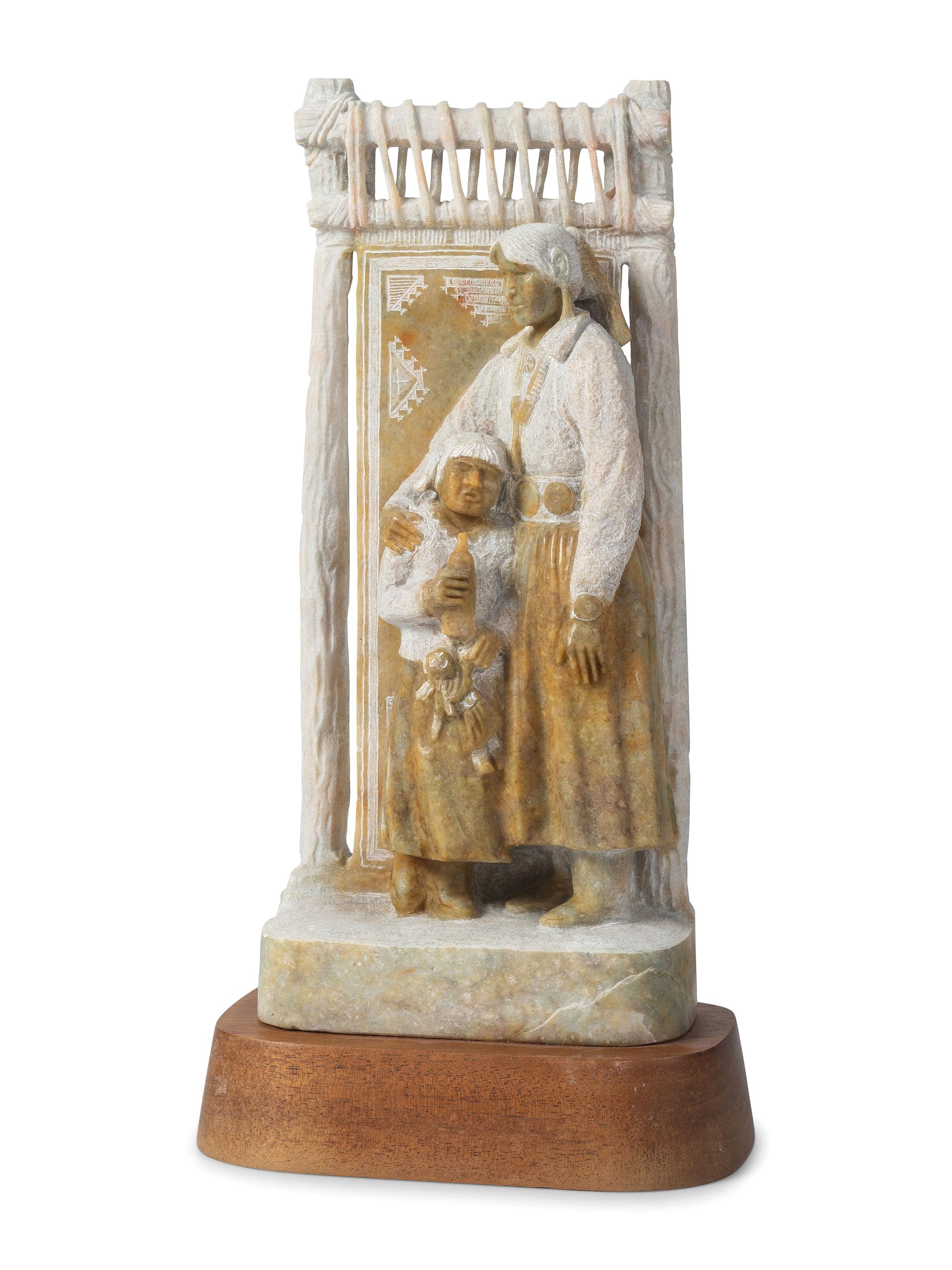 untitled, weaver and child