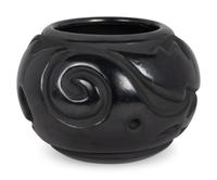 Carved Blackware Pottery Jar