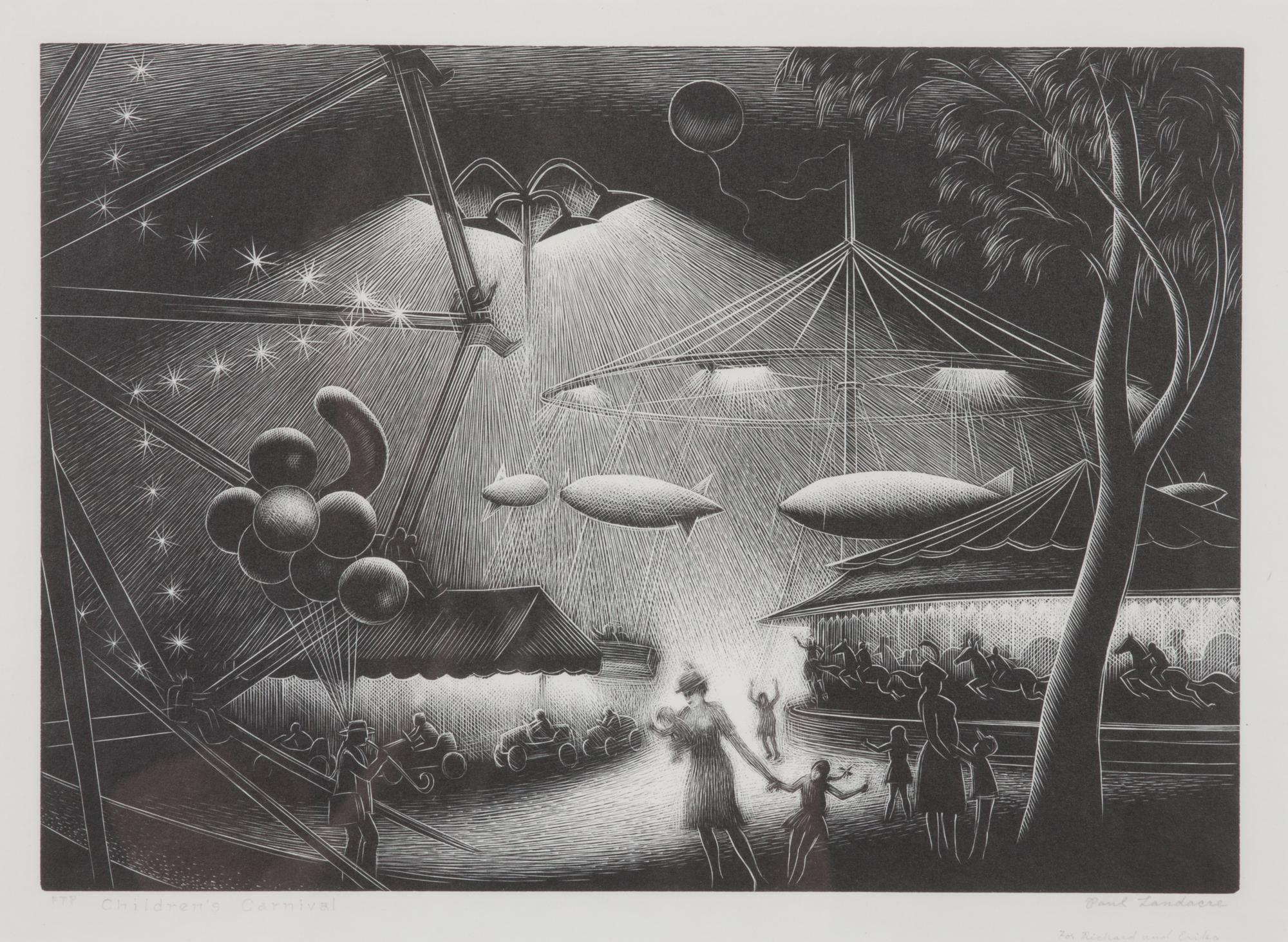 Paul Landacre, (American, 1893-1963), Children's Carnival, 1946